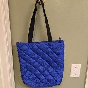 Old Navy Quilted Nylon Blue Tote Bag Pursr Handbag 13"×12"